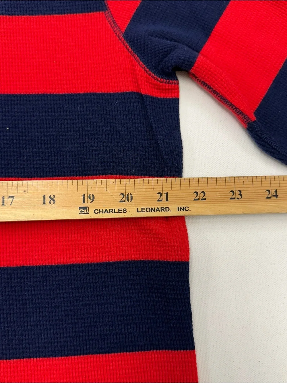 Polo Ralph Lauren Shirt Men XL Waffle Knit Thermal Heavy Cotton Crewneck Blue